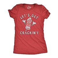 Womens Lets Get Crackin T Shirt Funny Fourth of July Firecracker Tee for Ladies