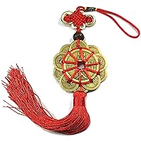 Feng Shui Coins with Red Chinese Wealth Knot, Lucky Charm Lucky Coins for Wealth and Success, Blessing Safe Trip Wherever You Go