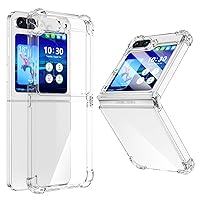 for Galaxy Z Flip 5 Case, Z Flip 5 Case Clear Slim Thin Transparent Shockproof Hinge Soft TPU flip5 Phone Case Cover (Clear)