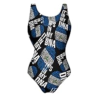 It's in My DNA Nicaragua Flag One Piece Swimsuit for Women Tummy Control Bathing Suit Slimming Backless Swimwear