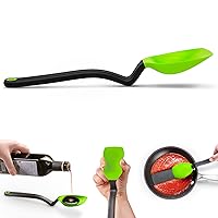 Dreamfarm Supoon | Non-Stick Silicone Sit Up Scraping & Cooking Spoon with Measuring Lines | Green