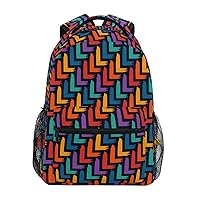 ALAZA Rainbow Arrow Geometric Backpack for Women Men,Travel Trip Casual Daypack College Bookbag Laptop Bag Work Business Shoulder Bag Fit for 14 Inch Laptop