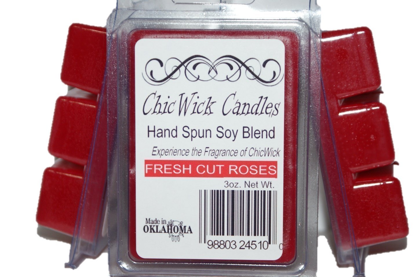 ChicWick Candles 3Pack Fresh Cut Roses Soy Wax Melts 9oz 18 Wax Cubes Wax Tarts Wax Chunks, 100 Plus Hours of Quality Fragrance