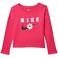 Nike Girl's Sport Daisy Long Sleeve T-Shirt (Toddler/Little Kids) Rush Pink 6X Little Kid