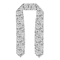 Video Game Boys Print Class Of 2024 Graduation Stole Sash,Unisex 72inch Long Shawl For Academic Commencements
