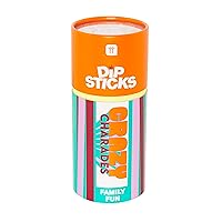 Talking Tables Dipsticks Crazy Charades Game for Kids and Adults | Acting Ideas for Whole Family, Present, Stocking Stuffer, Orange, (Game-DIP-CRAZYCHAR)