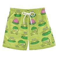 Cute Frog Boys Swim Trunks Swim Beach Shorts Baby Kids Swimwear Board Shorts Bathing Suit Pool Essentials,2T