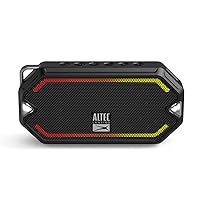 Altec Lansing HydraMini Wireless Bluetooth Speaker, IP67 Waterproof USB C Rechargeable Battery with 6 Hours Playtime, Compact, Shockproof, Snowproof, Everything Proof (Black)