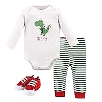 Hudson Baby Baby Cotton Bodysuit, Pant and Shoe Set
