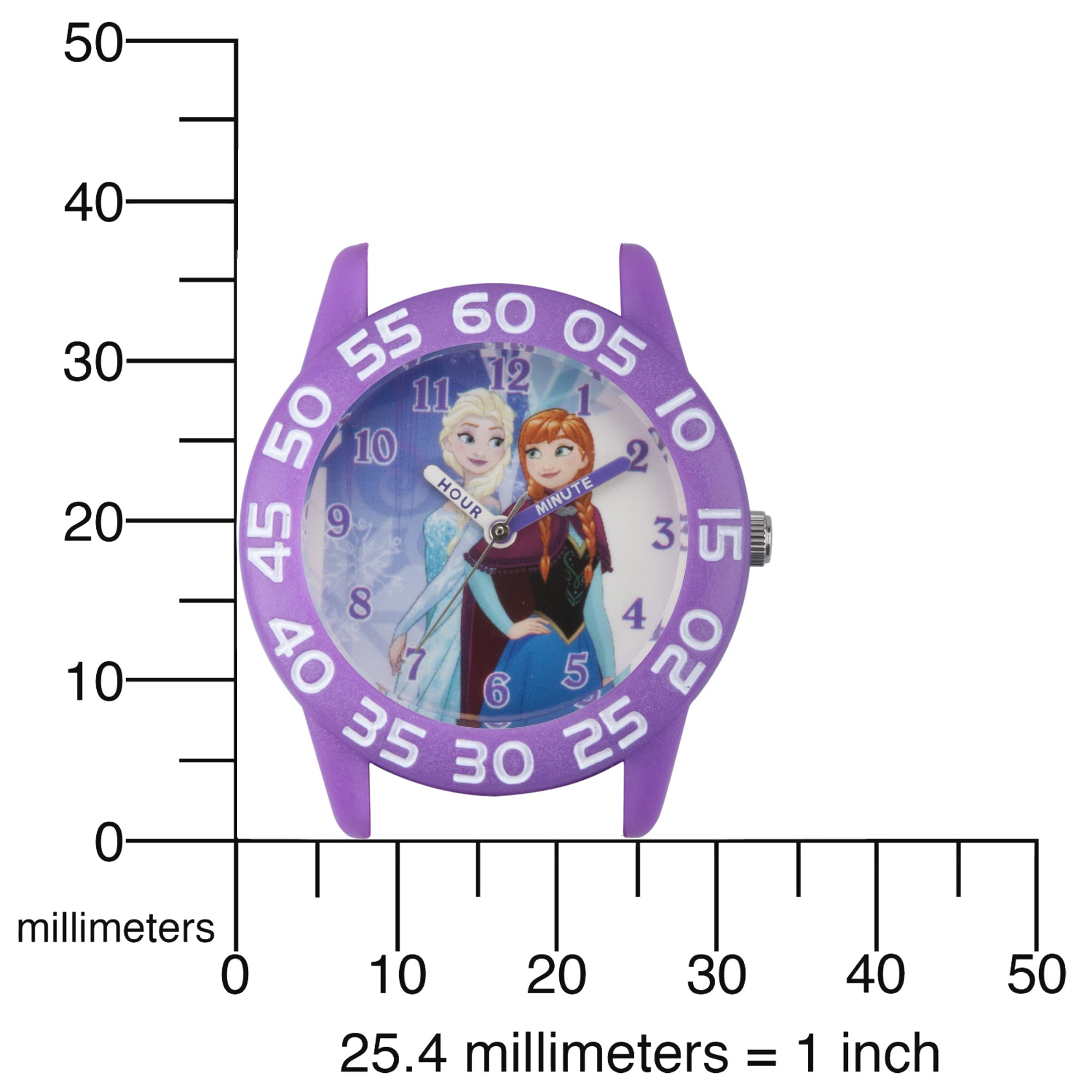 Disney Frozen Kids' Plastic Time Teacher Analog Quartz Nylon Strap Watch