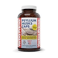 Yerba Prima Psyllium Husks Caps, 625 mg, 400 Capsules - Natural Fiber for Men and Women - Regularity Support Supplement