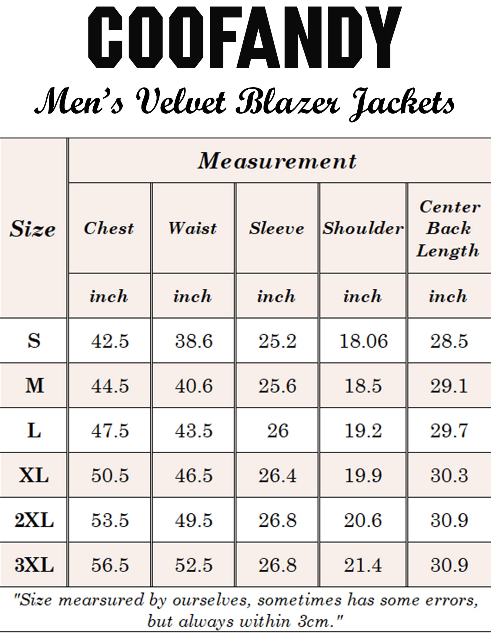 COOFANDY Men's Velvet Blazer Notched Lapel Velour Suit Jacket One Button Tuxedo Jackets for Wedding Prom Party Dinner