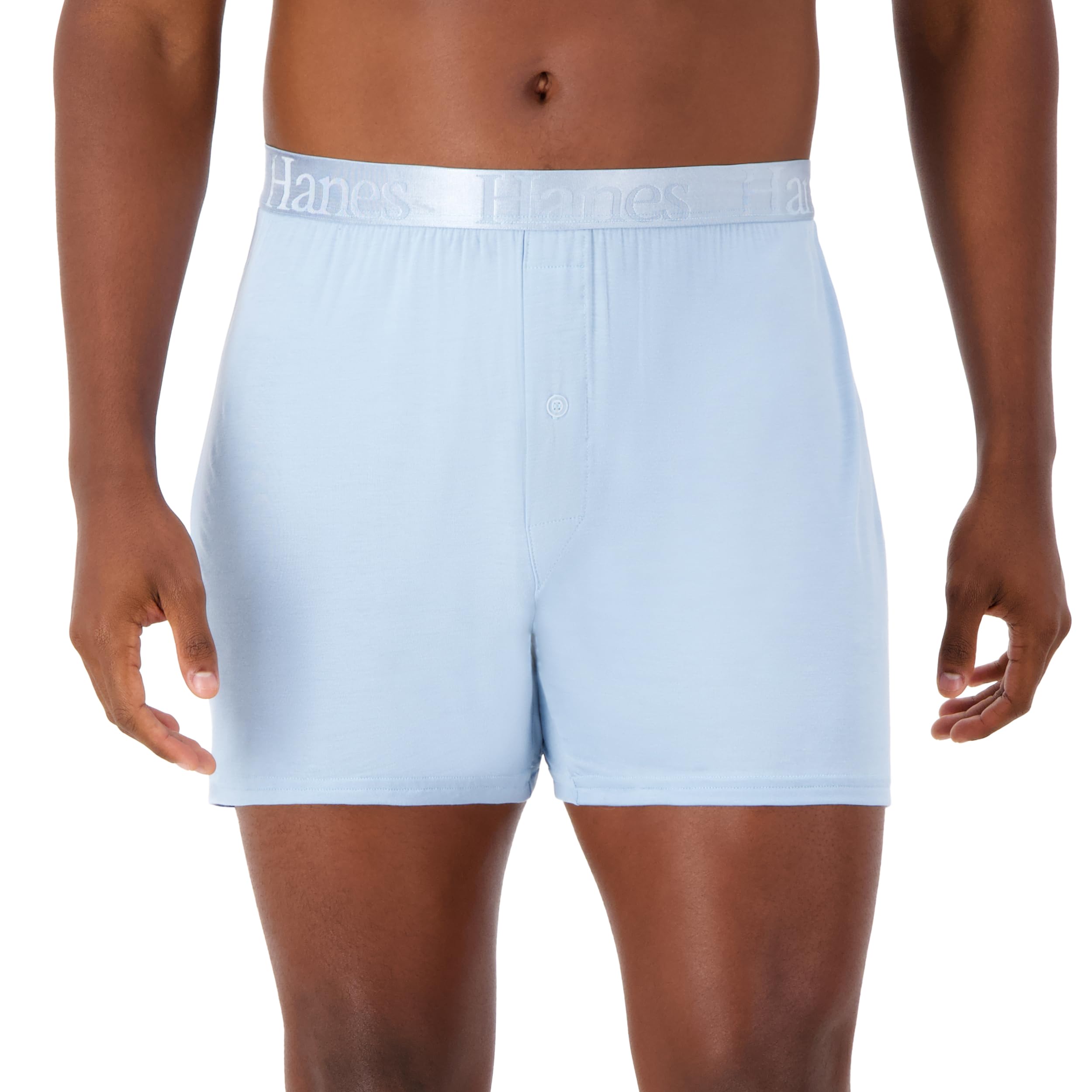 Hanes Men’s Originals SuperSoft Knit Boxers, SuperSoft Bamboo from Viscose Underwear, 3-pack