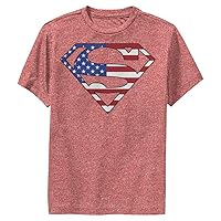 Warner Brothers Superman US Hero Boys Short Sleeve Tee Shirt, Red Heather, Large