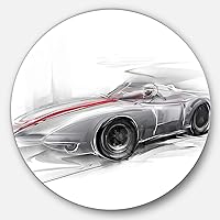 Silver Formula One Digital Art Car Disc MT7320-C11-Disc of 11 inch, 11'' H x 11'' W x 1'' D 1P