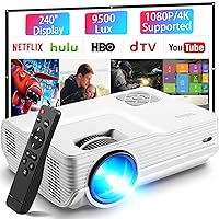 Projector, 2023 Upgraded Portable Video Projectors,Full HD 1080P and 240'' Supported,100000Hours Multimedia Home Theater Movie Mini Projector,Compatible with HDMI,USB,VGA,AV,Laptop,Smartphone
