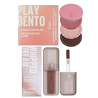 Kaja 3-in-1 Blendable Sculpting Trio - Play Bento 2.5 Dolce Cappuccino + Multi-purpose Liquid Eyeshadow & Blush - Whipped Dream 04 Mocha Tarte, 0.17 Oz Bundle