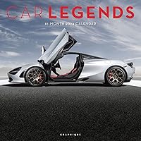 Graphique 2024 Car Legends Wall Calendar | 12” x 12” | Thick Paper | Home & Office Organizer | Large Monthly Grid | 3 Languages & Marked Holidays | 4 Month Preview Page for 2025