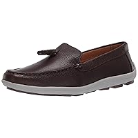 Driver Club USA Unisex Kids Boys/Girls Leather Driving Loafer with Tassle Detail, Brown Grainy, 4 M US Little