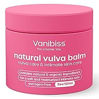 Natural Vulva Balm - Vulva Cream & Tender Skin Care -Topical Vulvar Moisturizer - Relieves Dryness, Itching, Chafing, and Burning - Vulva Care & Menopause Support - Estrogen Free (2oz)