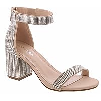 TOP Moda Darcie-1 Women's Fashion Ankle Strap Chunky Low Heel Dress Sandal Shoes