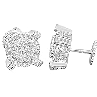 Sterling Silver Real Diamond Earring Stud for Men & Women (0.56 cttw, H-I Color, SI2-I1 Clarity)