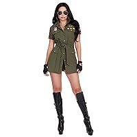 Dreamgirl Adult Womens Fighter Pilot Costume, Pilot Dress Outfit, Halloween Costume