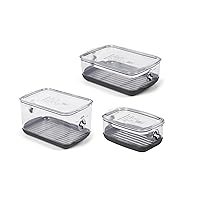 ProKeeper+ by Progressive Stackable Produce ProKeeper Storage Container with Stay-Fresh Vent System (PKS-3PC-Produce+)