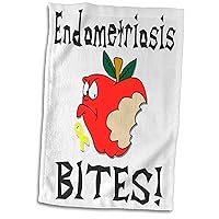 3dRose Funny Awareness Support Cause Endometriosis Mean Apple - Towels (twl-120524-1)
