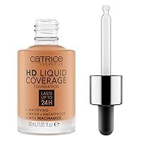 HD Liquid Coverage Foundation | High & Natural Coverage | Vegan & Cruelty Free (070 | Toffee Beige)