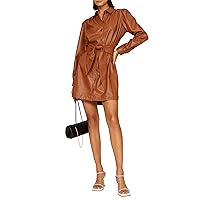 RTR Design Collective Faux Leather Shirtdress