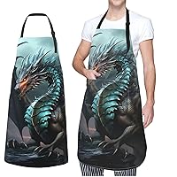 Adjustable Apron with 2 Pocket Apron for Women Men Cool Electric Guitar Bib Chef Aprons for Cooking