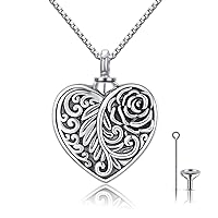 Cremation Jewelry for Ashes 925 Sterling Silver Heart Urn Necklaces for Ashes Keepsake Promise Pendant Necklace Memorial Jewelry Gifts for Women Girls