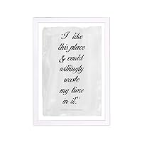 Wynwood Studio Typography Framed Wall Art Prints 'I Like This Place Shakespeare' Inspirational Quotes and Sayings Home Décor, 13