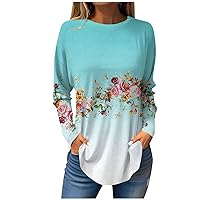 Womens Fashion,Tunic Shirts For Women Long Sleeve Crewneck Solid Color Pullover Tops Fashion Casual Plus Sized Loose Tee Blouse Packers Sweatshirt