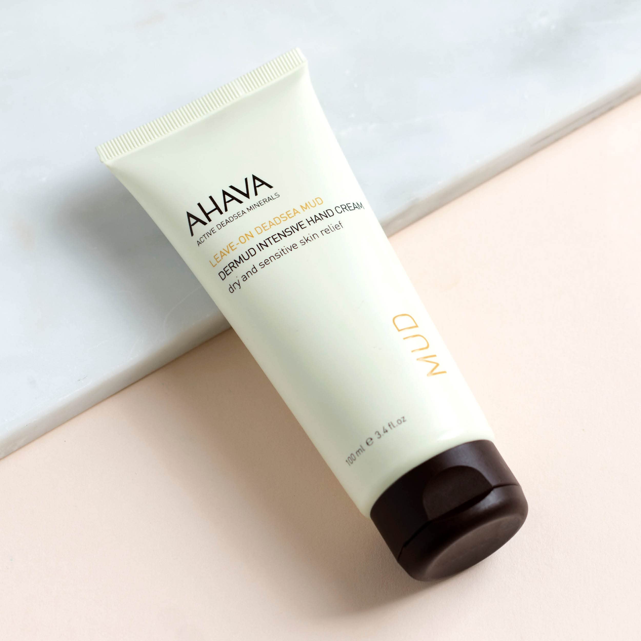 AHAVA Dermud Intensive Hand Cream - Intensely Hydrates, Soothes, Relieves Dry & Sensitive Hands, Enriched by Dermud Mud Complex, Osmoter, Aloe Vera Leaf, Jojoba Seed Oil, Zinc & Allantoin, 3.4 fl.oz