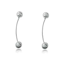 Ritastephens Sterling Silver Barbell Earrings 8x49mm