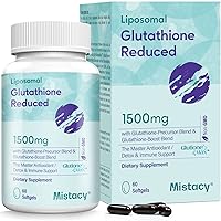 2400 MG Complex Liposomal Glutathione Softgels 1500 MG, Highest Absorption, Active Form Reduced Glutathione Supplement, L-Glutathione (GSH) Supplement for Immune, Liver, Detox, 60 Softgels