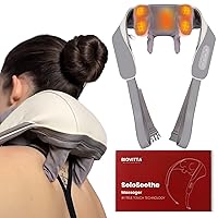 SOLOSOOTHE True Touch Massager, BioVitta 6D Deep Kneading Massager with 6 Massage Nodes, Cordless Shiatsu Neck and Shoulder Massage Pillow with Heat for Neck, Traps, Back & Leg