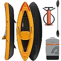 Retrospec Retrospec Coaster 1 Person & Tandem Inflatable Kayak, 220lb & 500lb Weight Capacity, Puncture Resistant, Lightweight Inflatable Kayak for Adults with Pump, Paddle and Easy to Carry Bag