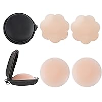 Small Size 8cm/ 3in MIILYE Invisible Self-adhesive Silicone Nipple Covers Pasties Concealer in Dome Shape with Ultrathin Edge for Cup A to D Nude Color 