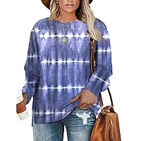 DOLNINE Plus-Size Sweatshirts for Women Casual Tops Side Slit Pullovers Shirts
