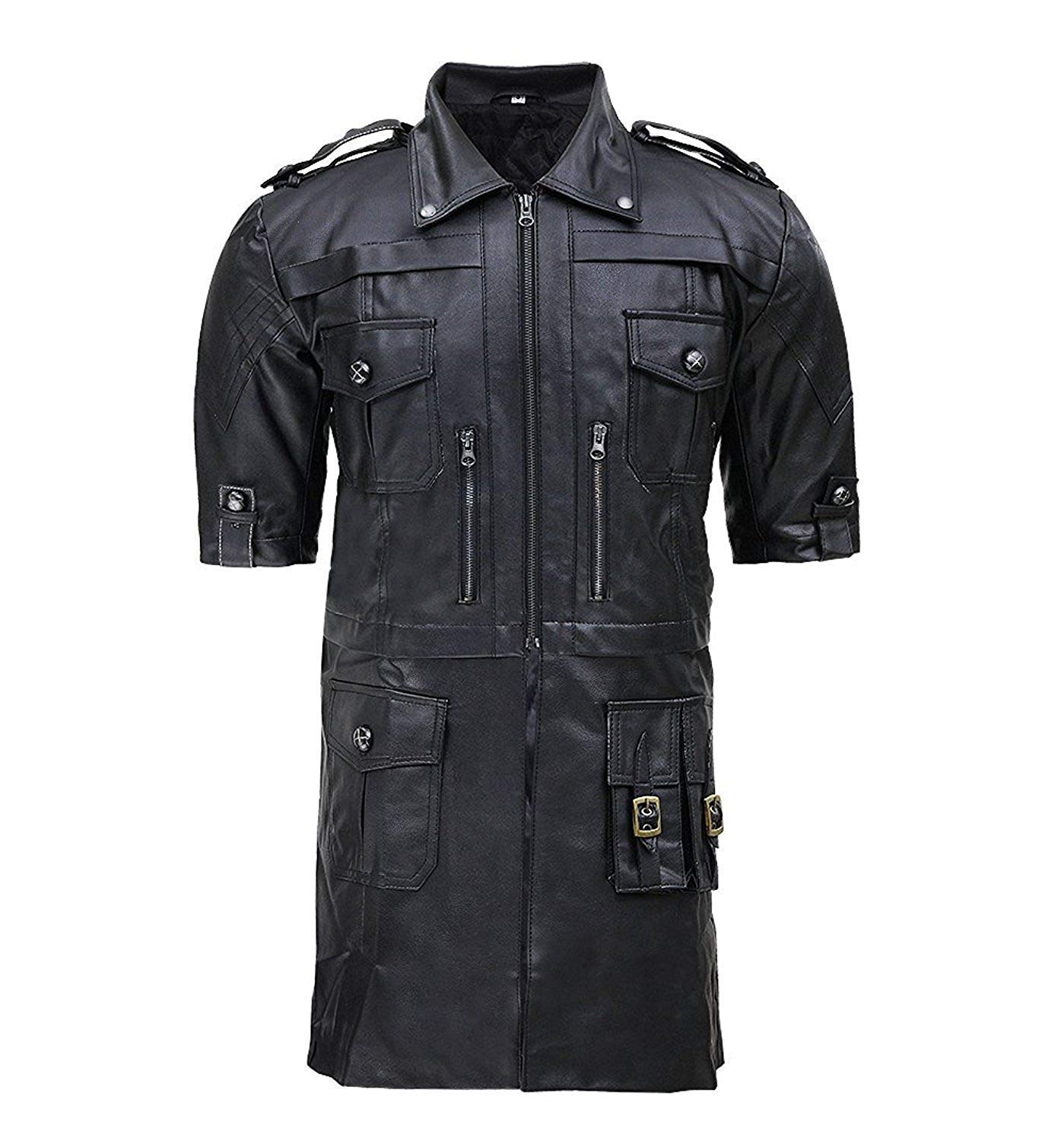 III-Fashions Mens Fantasy XV Noctis Lucis Caelum Jacket - Black Synthetic Leather Jacket Cosplay Costume