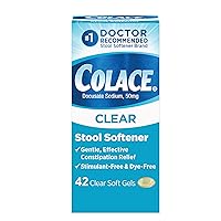 Colace 2-in-1 Stool Softener & Stimulant Laxative Tablets 30 Count & Clear Stool Softener Soft Gel Capsules Constipation Relief 42 Count