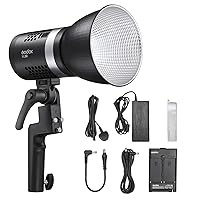 Godox ML30 Handhled LED Video Light, Portable LED Continous Light, 5600K 45700Lux CRI96+ TLCI97+ Studio Daylight LED Light, 12 Lighting Effects, APP Control&Silent Mode, Compatible with Godox Mount