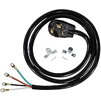 Certified Appliance Accessories 30-Amp Appliance Power Cord, 4 Prong Dryer Cord, 4 Color Coded Wires with Eyelet Connectors, 6ft, Copper Wire