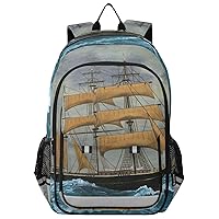 ALAZA Clipper Ships at Sea Nautical Backpack Bookbag Laptop Notebook Bag Casual Travel Daypack for Women Men Fits15.6 Laptop