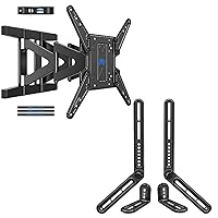 Mounting Dream Slim Profile Full Motion TV Wall Mount for 26-75'' TVs Up to 88LBS MD2801-M and Universal Soundbar Mount Bracket for Sound Bars Up to 15LBS MD5420
