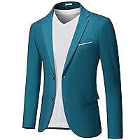 MY'S Men's Slim Fit Blazer, Two Button Casual Lightweight Jacket, Sport Coat for Daily