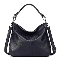 Women's Large Shoulder Bags PU Leather Hobo Handbags Fashion Shoulder Bag Zip Carry Bag